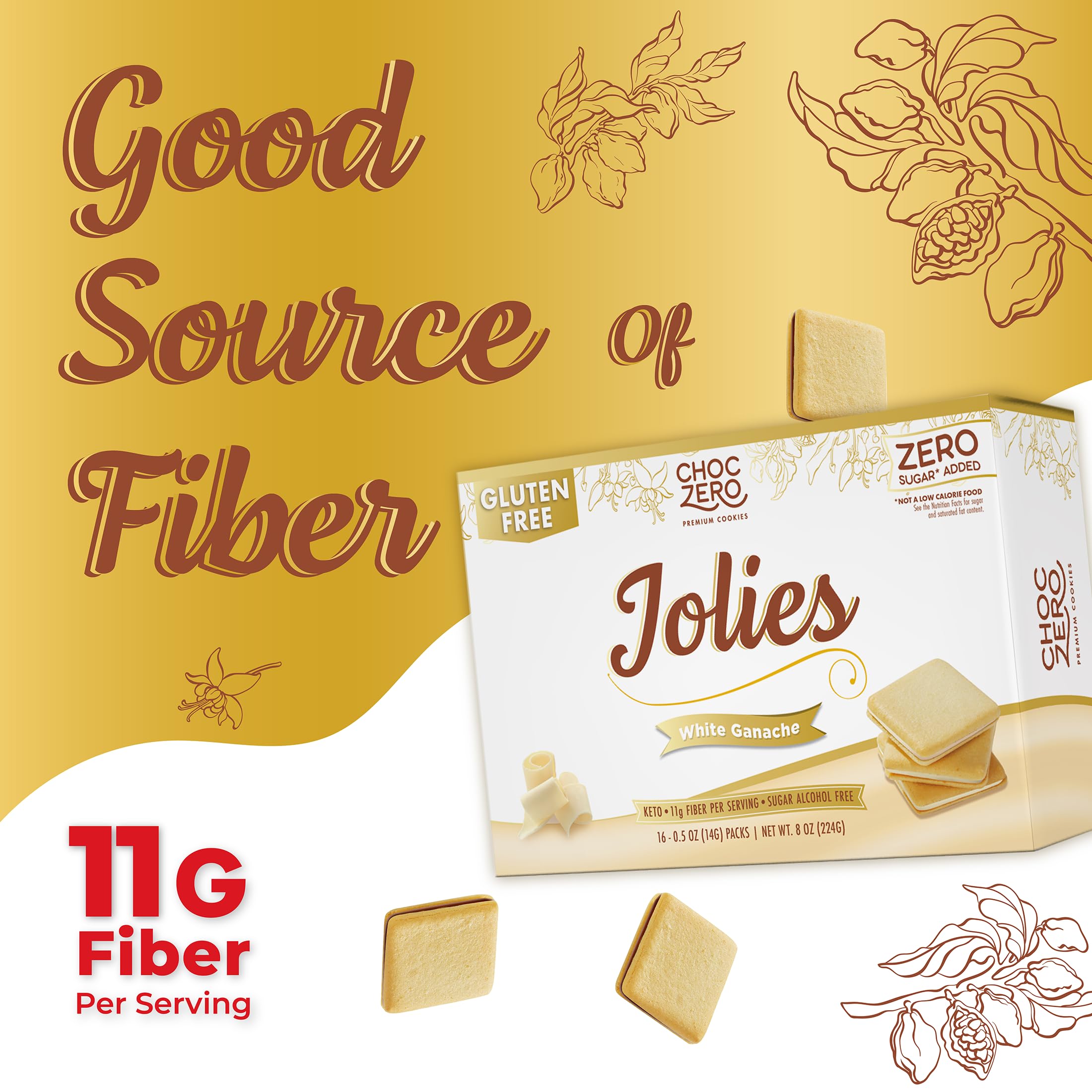 Amazon.com: ChocZero Jolies, Sugar Free White Chocolate Cookies